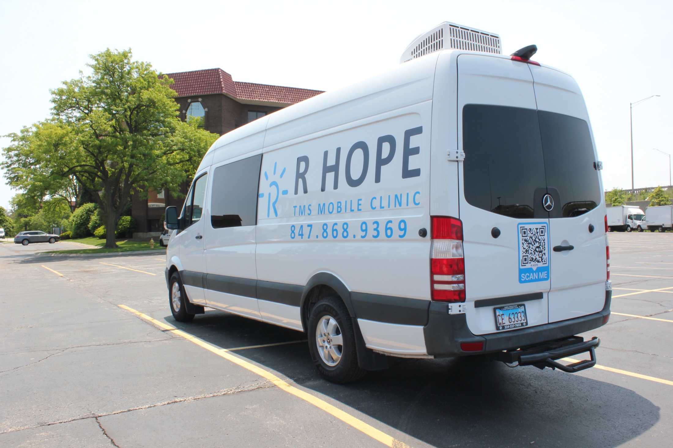 Back angle of the R Hope mobile clinic